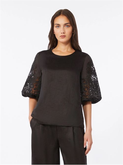 t-shirt in garza ramié e sangallo Max Mara Studio | 2616161012003